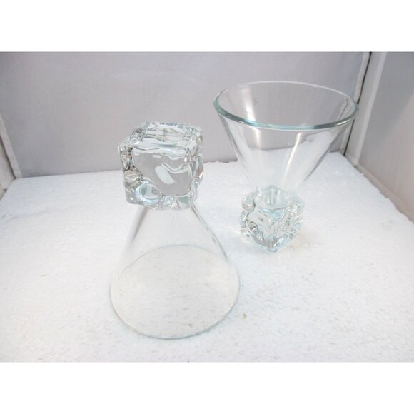 Set of 2 Vintage Disaronno Melting Ice Cube Base Martini Glasses Made in Italy - Picture 10 of 16